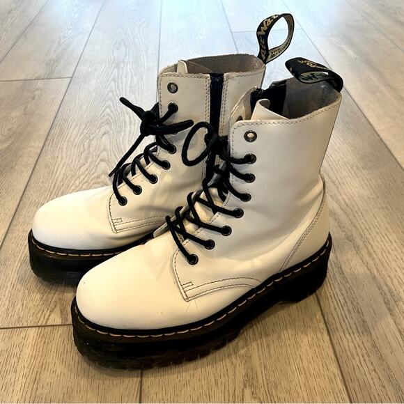 Dr Martens Jadon White Platform Boots W8 / M7 - Picture 4 of 11